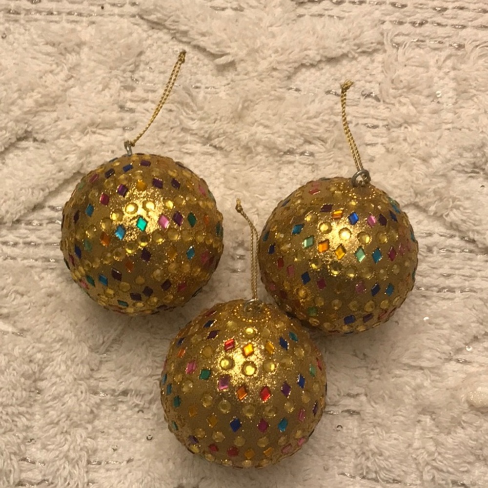 Set of 3 pier 1 Christmas ornaments